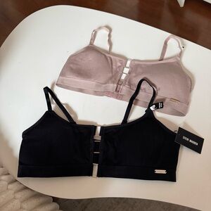 Steve Madden Black and Pink Bralette Duo